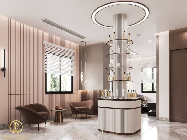 Thiết kế nội thất Salon tóc kết hợp nail sang trọng