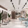 Thiết kế nội thất Salon tóc kết hợp nail sang trọng