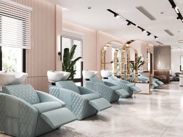 Thiết kế nội thất Salon tóc kết hợp nail sang trọng