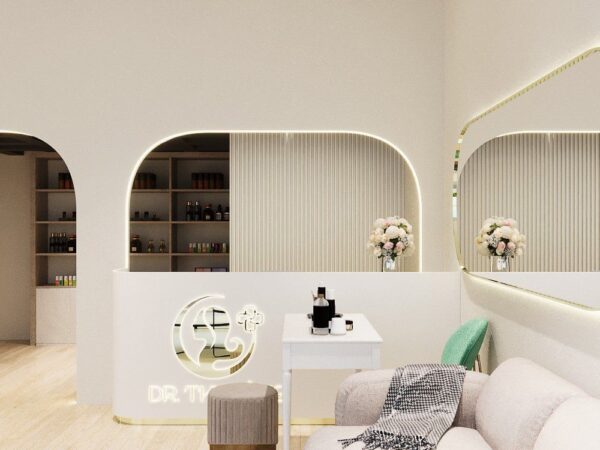 Thiết kế Spa 70m2 điều trị da phong cách hiện đại
