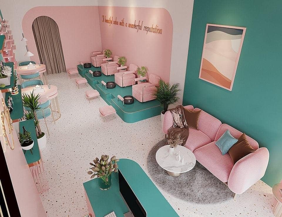 Thiết kế tiệm nail phong cách hiện đại