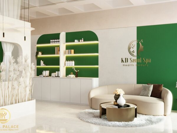 ẢNH THIẾT KẾ SPA 50m2 HIỆN ĐẠI TÔNG XANH LÁ