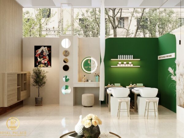 THIẾT KẾ SPA MINI 50m2 HIỆN ĐẠI TÔNG XANH LÁ