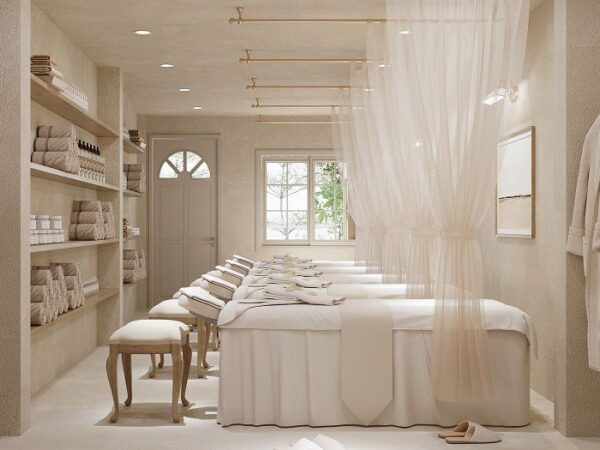 Thiết kế Spa màu trắng đẹp mắt và thu hút khách hàng