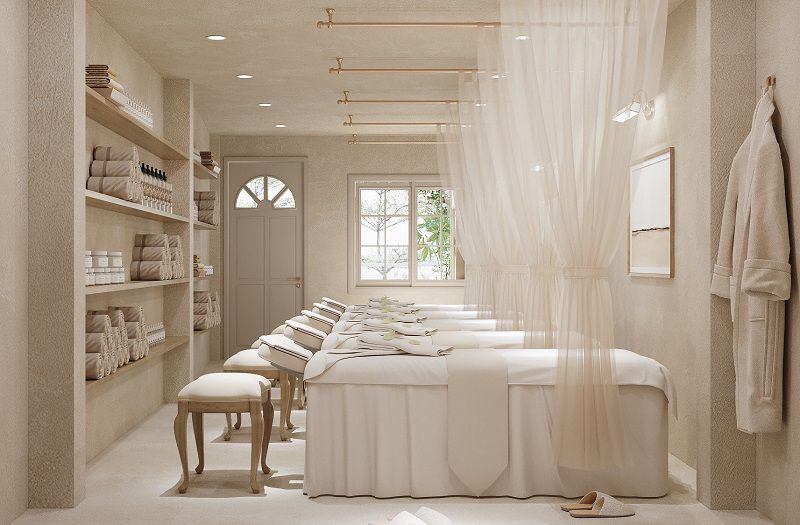Thiết kế Spa màu trắng đẹp mắt và thu hút khách hàng