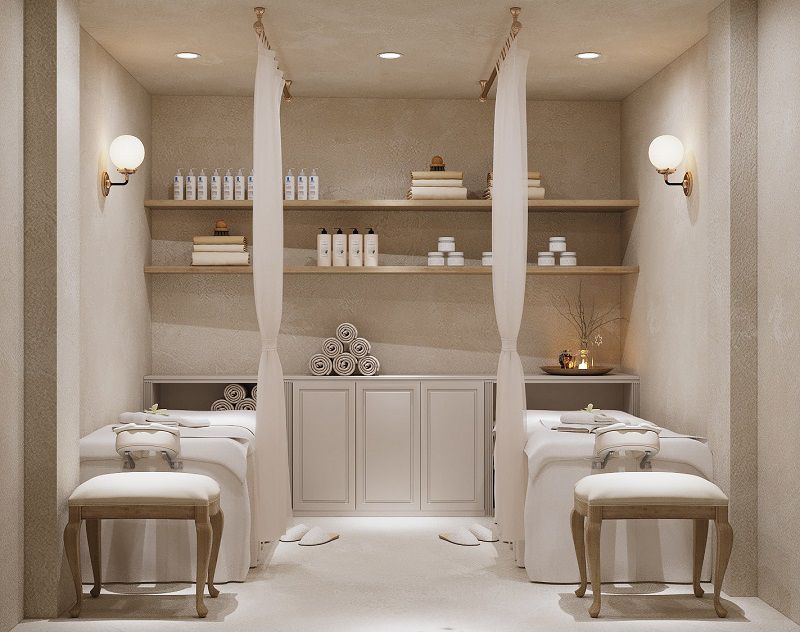 Thiết kế Spa màu trắng đẹp mắt và thu hút khách hàng