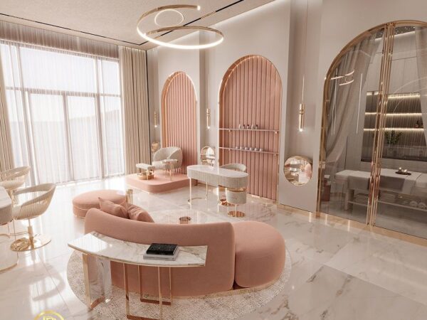 Mẫu thiết kế Spa màu hồng đẹp, sang