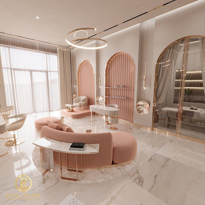 Mẫu thiết kế Spa màu hồng đẹp, sang