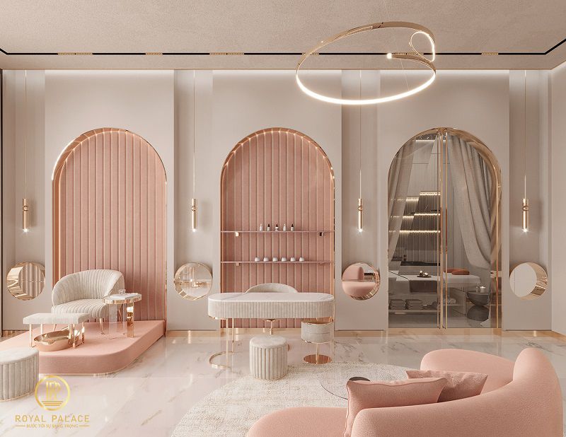 Mẫu thiết kế Spa màu hồng đẹp, sang