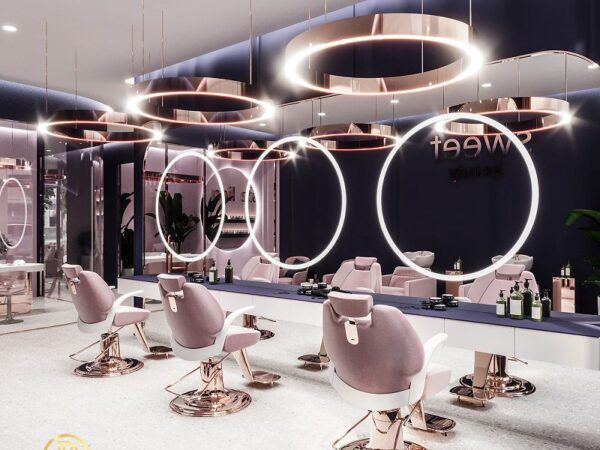 Thiết kế Spa màu hồng - tím độc đáo