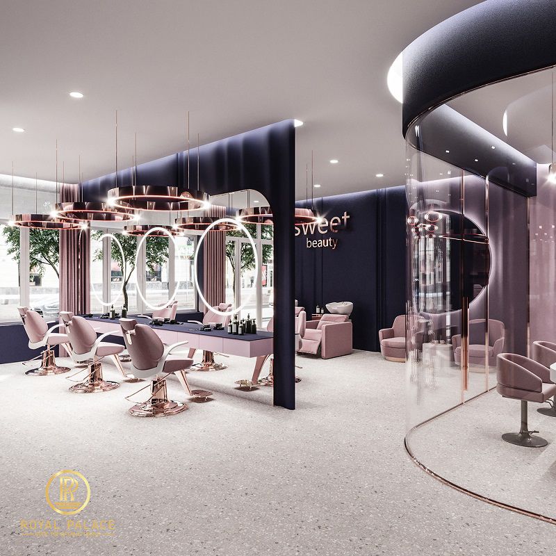 Thiết kế Spa màu hồng - tím độc đáo