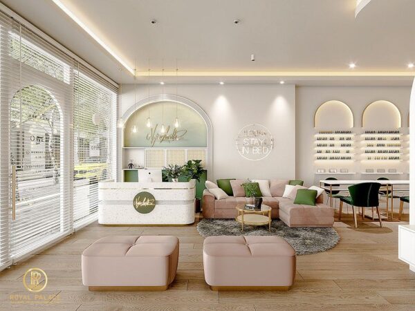 Mẫu thiết kế Spa màu xanh lá hiện đại