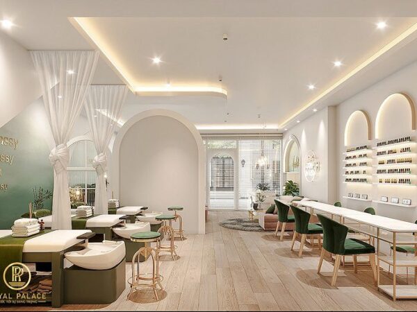 Mẫu thiết kế Spa màu xanh lá hiện đại