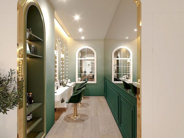 Mẫu thiết kế Spa màu xanh lá hiện đại