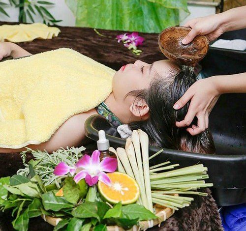 Hình ảnh gội đầu dưỡng sinh đông y