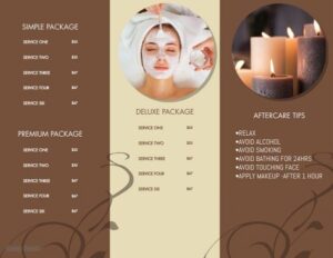 thiết kế menu spa đẹp