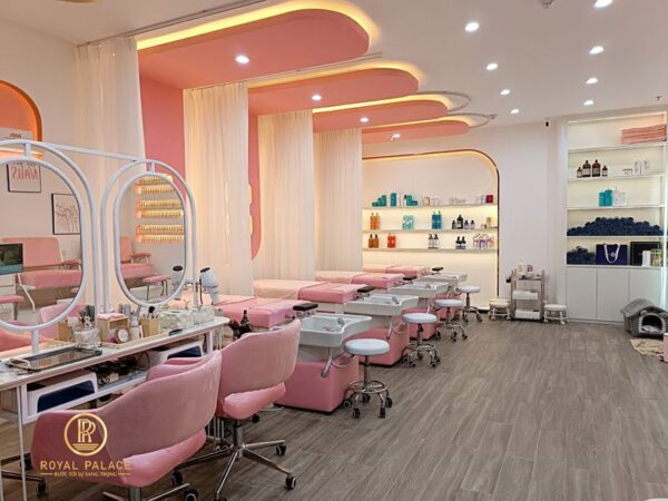 Thi công nội thất Spa Kaylin tông hồng xinh xắn