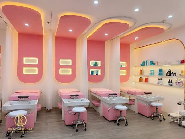 Thi công nội thất Spa Kaylin tông hồng xinh xắn