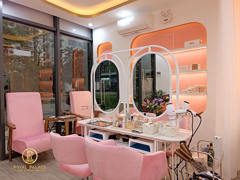 Thi công nội thất Spa Kaylin tông hồng xinh xắn