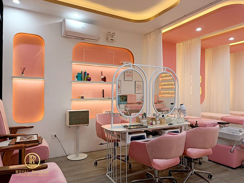 Thi công nội thất Spa Kaylin tông hồng xinh xắn