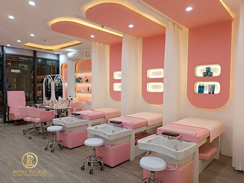 Thi công nội thất Spa Kaylin tông hồng xinh xắn