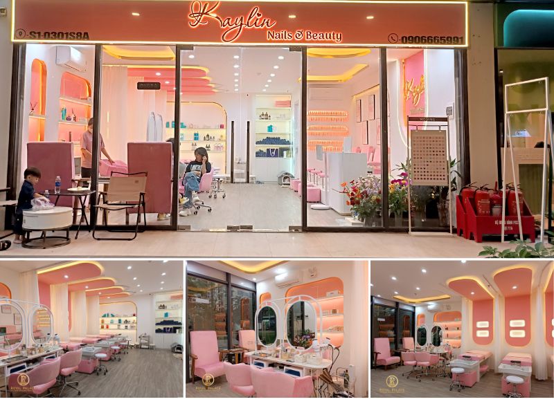 Thi công Spa tông màu hồng tươi trẻ