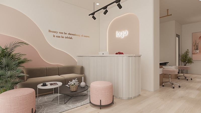 Mẫu thiết kế Spa đẹp màu hồng xinh xắn