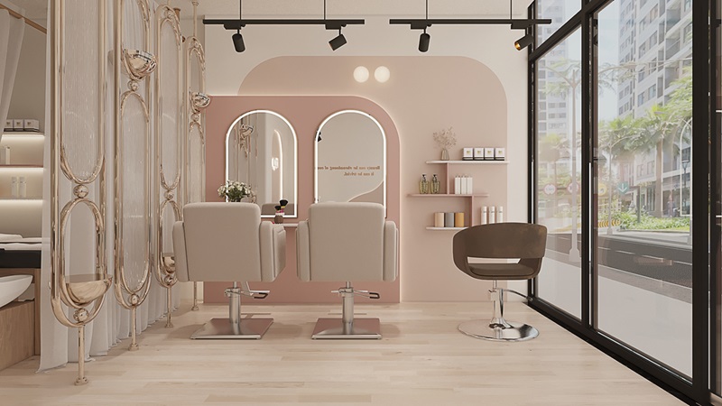 Mẫu thiết kế Spa đẹp màu hồng xinh xắn