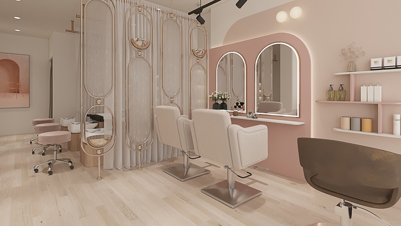 Mẫu thiết kế Spa đẹp màu hồng xinh xắn