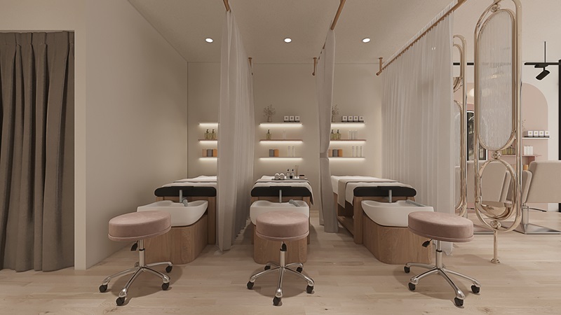 Mẫu thiết kế Spa đẹp màu hồng xinh xắn