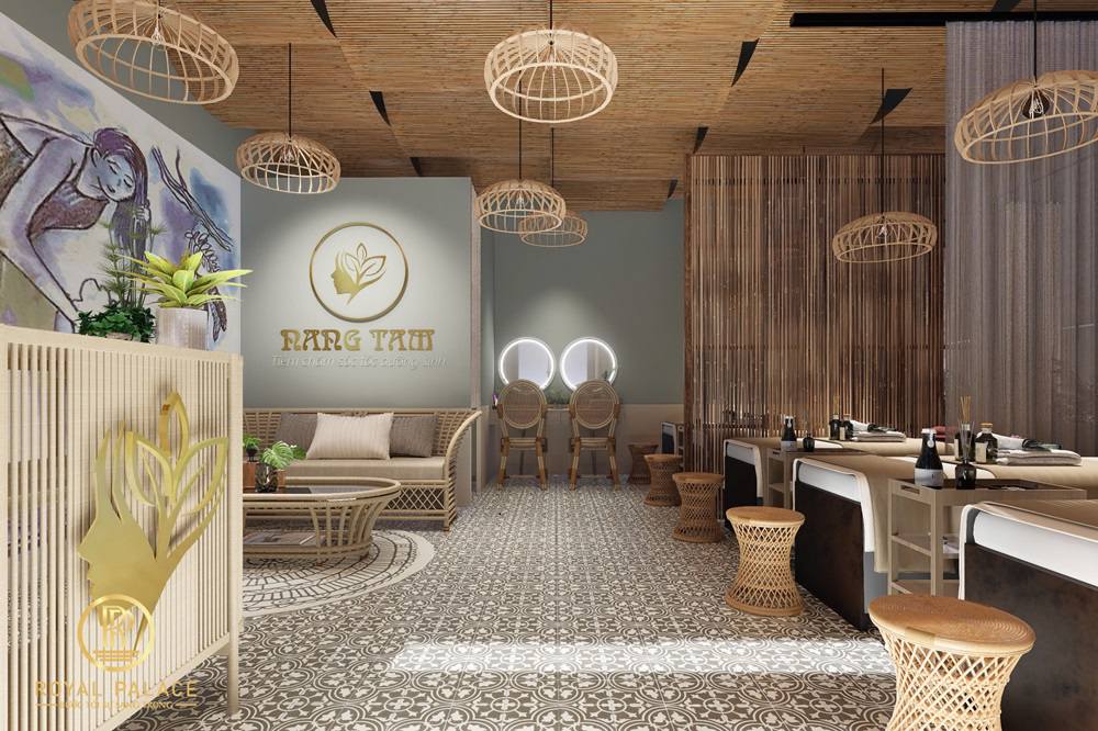 Thiết kế Spa 40m2 phong cách Việt xưa