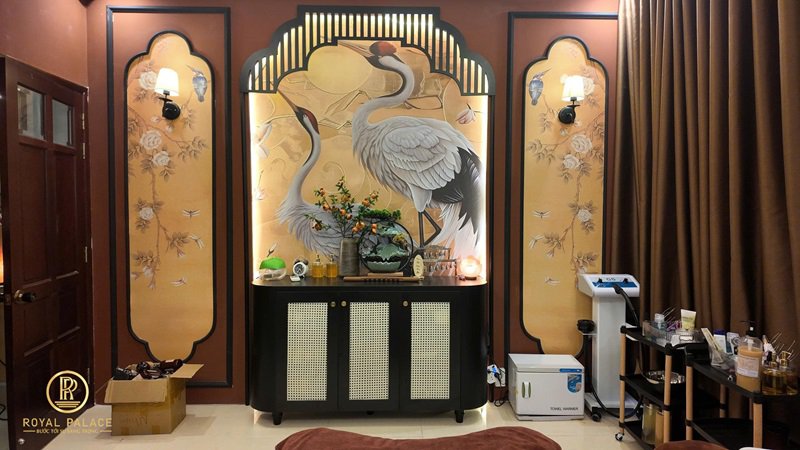 Thi công Spa Tâm An 200m2 phong cách Indochine