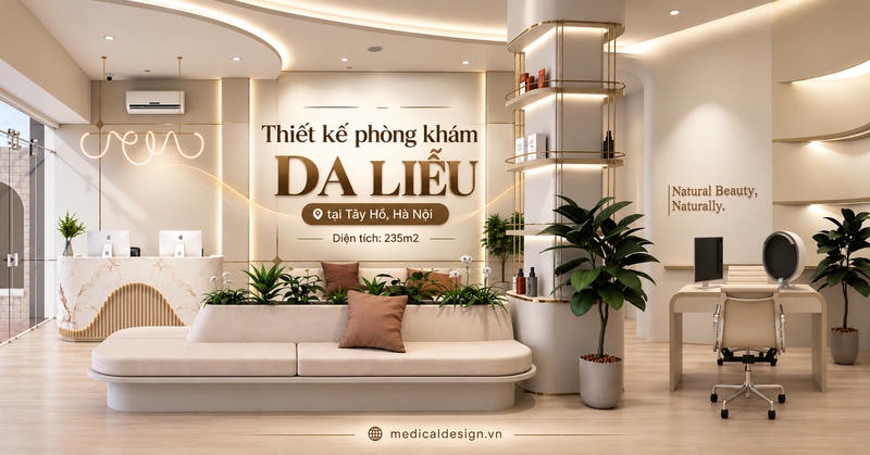 Thiết kế phòng khám da liễu 235 m2 tại Tây Hồ, Hà Nội